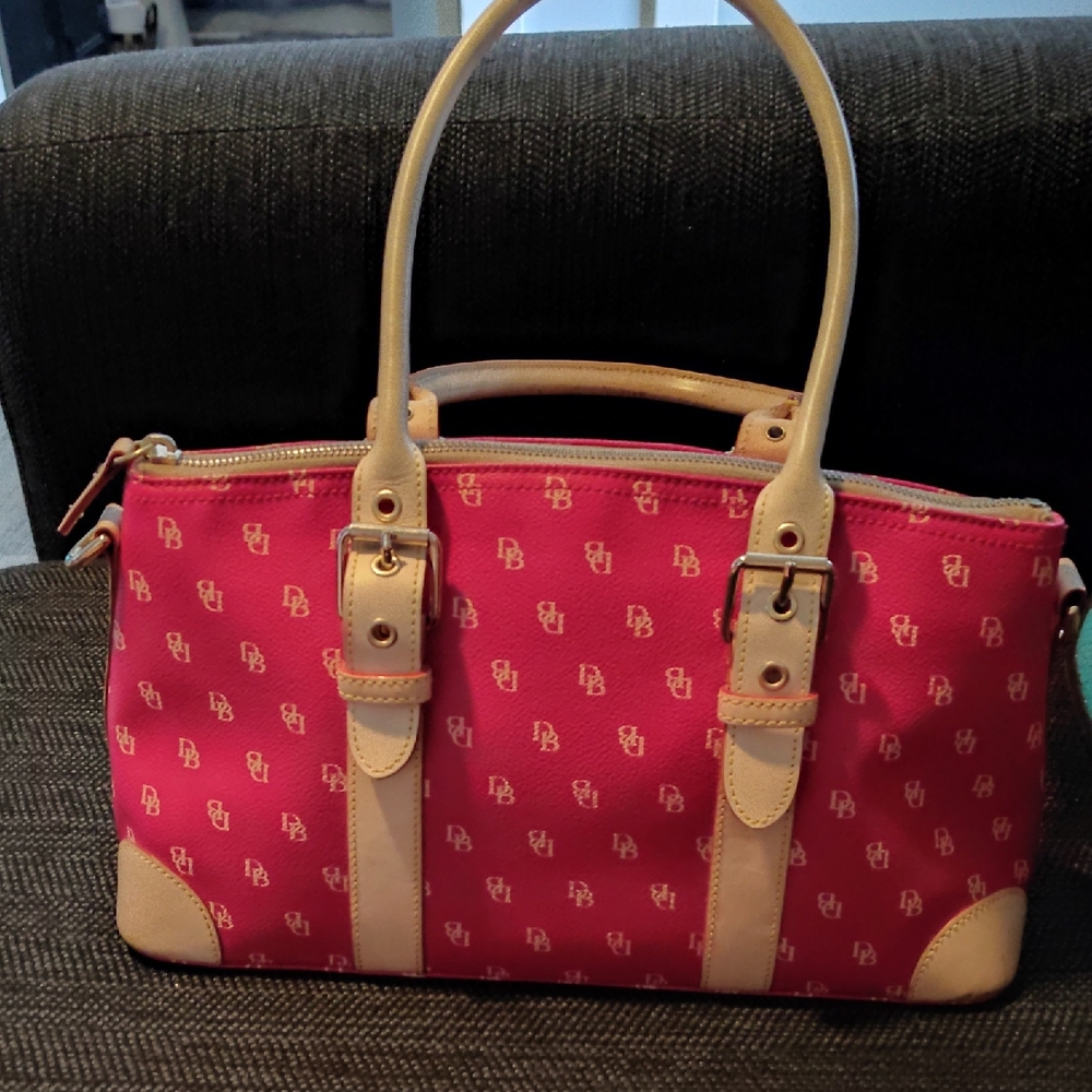 Dooney & Bourke Red And Tan Satchel